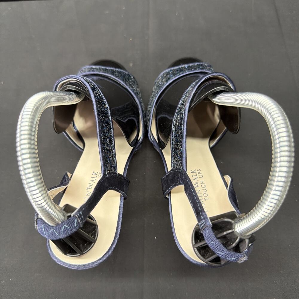 Benjamin Walk Touch Ups Sandals Womens Size 7.5 Blue Rhinestone Heel Dress - Picture 6 of 7